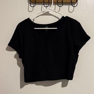 Wild Fable Black V-Neck Crop Top